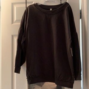NWT FREE PEOPLE Black Pullover Tunic Sweatshirt